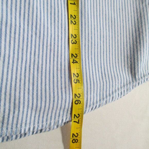 Men's Urban Pipeline Blue and White Striped Button-Down Shirt Size L - Picture 11 of 12
